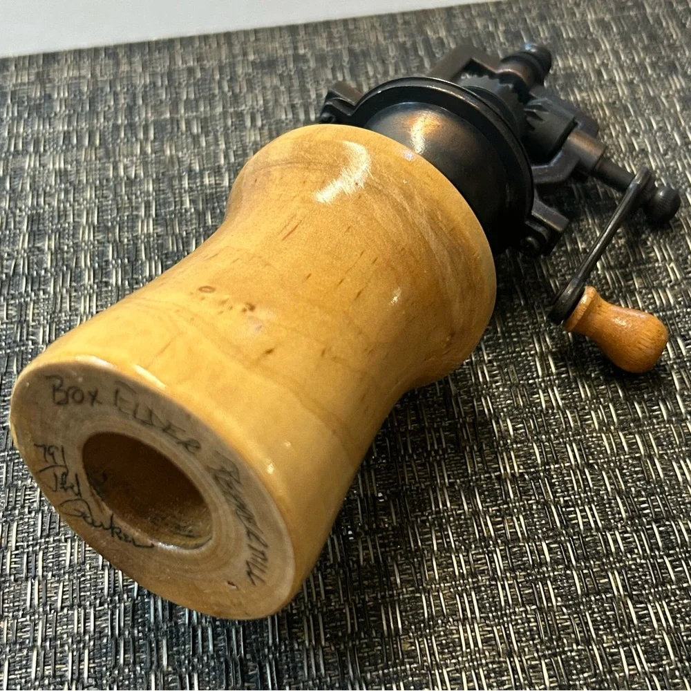 Grinder Box Elder Wood Pepper Mill Handcrafted Vintage Style and Signed
